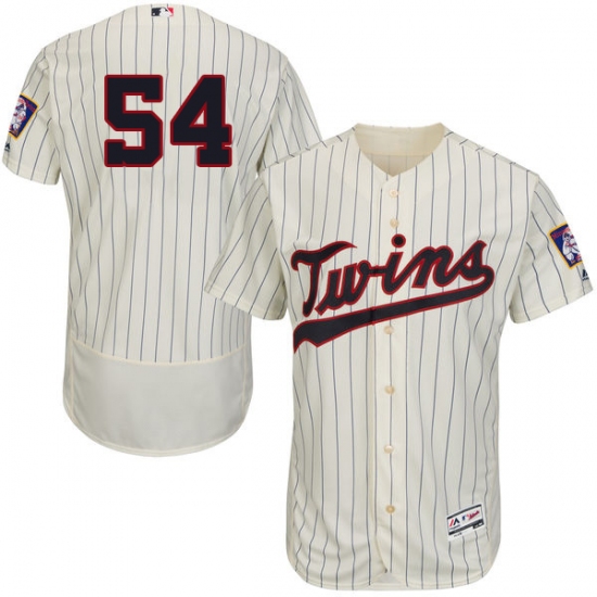 Men's Majestic Minnesota Twins #54 Ervin Santana Authentic Cream Alternate Flex Base Authentic Collection MLB Jersey - Ujersey