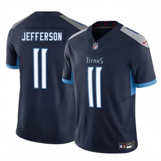 Men's Tennessee Titans #11 Van Jefferson Navy 2025 F.U.S.E. Vapor Limited Football Stitched Jersey - Ujersey