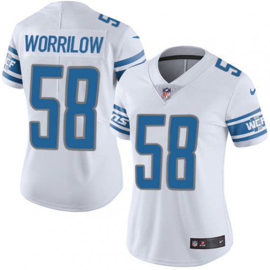 Women's Nike Detroit Lions #58 Paul Worrilow White Vapor Untouchable Limited Player NFL Jersey - Ujersey