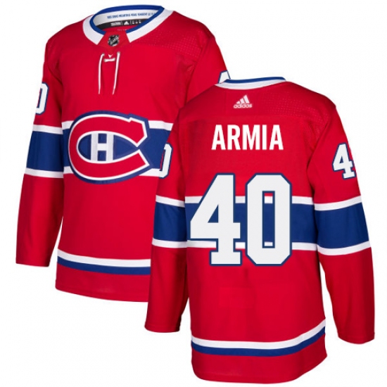 Men's Adidas Montreal Canadiens #40 Joel Armia Authentic Red Home NHL Jersey - Ujersey