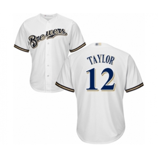 Youth Milwaukee Brewers #12 Tyrone Taylor Authentic White Home Cool Base Baseball Player Jersey - Ujersey