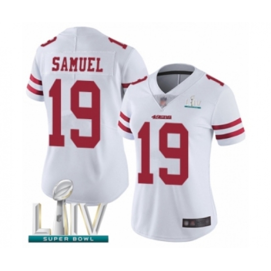 Women's San Francisco 49ers #19 Deebo Samuel White Vapor Untouchable Limited Player Super Bowl LIV Bound Football Jersey - Ujersey