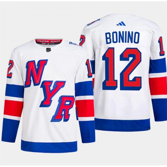 Men's New York Rangers #12 Nick Bonino White 2024 Stadium Series Stitched Jersey - Ujersey