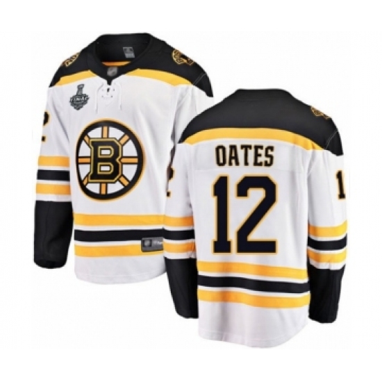 Men's Boston Bruins #12 Adam Oates Authentic White Away Fanatics Branded Breakaway 2019 Stanley Cup Final Bound Hockey Jersey - Ujersey