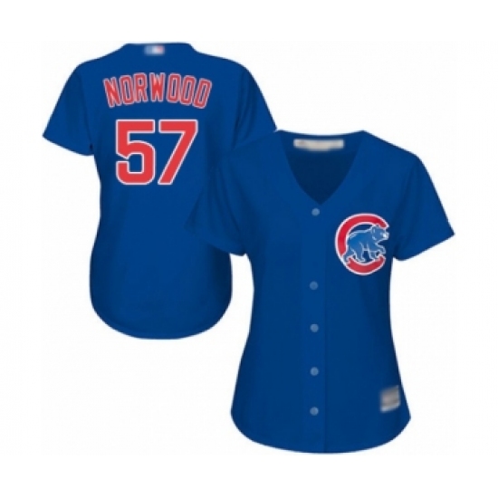 Women's Chicago Cubs #57 James Norwood Authentic Royal Blue Alternate Cool Base Baseball Player Jersey