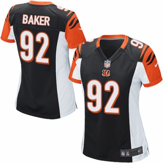 Women's Nike Cincinnati Bengals #92 Chris Baker Game Black Team Color NFL Jersey - Ujersey