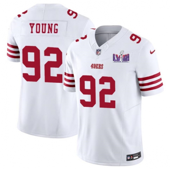 Men's San Francisco 49ers #92 Chase Young White 2024 F.U.S.E. Super Bowl LVIII Vapor Untouchable Limited Football Stitched Jersey - Ujersey
