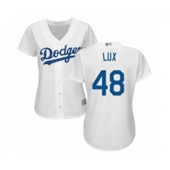Women's Los Angeles Dodgers #48 Gavin Lux Authentic White Home Cool Base Baseball Player Jersey - Ujersey