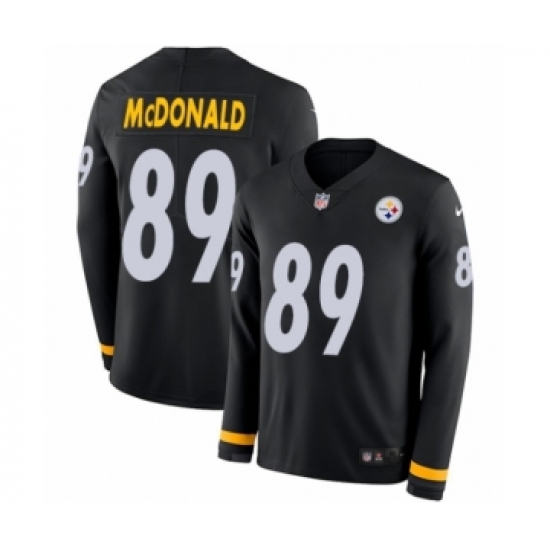 Youth Nike Pittsburgh Steelers #89 Vance McDonald Limited Black Therma Long Sleeve NFL Jersey - Ujersey