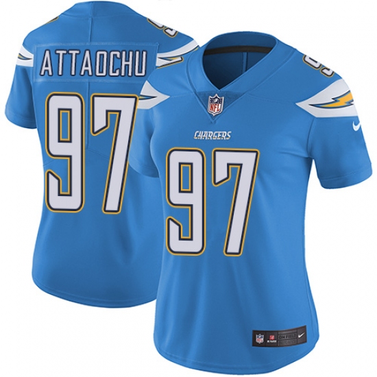 Women's Nike Los Angeles Chargers #97 Jeremiah Attaochu Electric Blue Alternate Vapor Untouchable Limited Player NFL Jersey - Ujersey