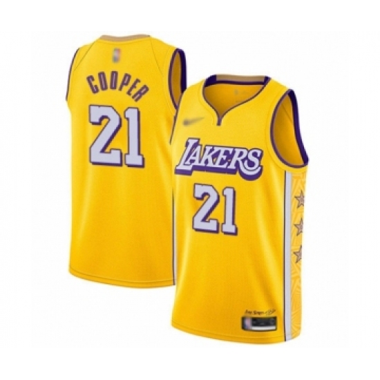 Women's Los Angeles Lakers #21 Michael Cooper Swingman Gold Basketball Jersey - 2019 20 City Edition - Ujersey