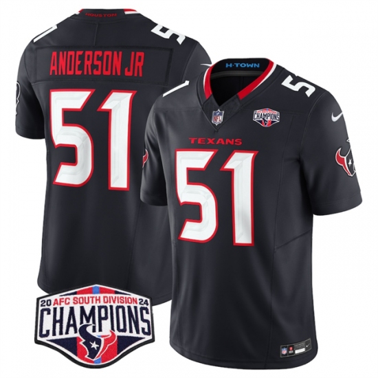 Men's Houston Texans #51 Will Anderson Jr. Navy F.U.S.E. 2024 AFC South Division Champions Vapor Limited Stitched Football Jersey - Ujersey