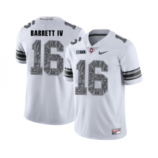 Ohio State Buckeyes 16 J.T. Barrett IV White Shadow College Football Jersey - Ujersey