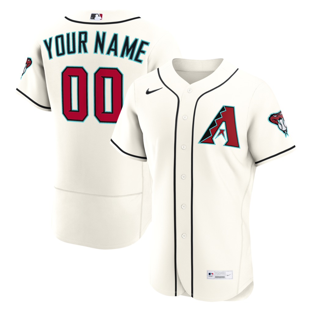 Men's Arizona Diamondbacks Nike Cream Home Authentic Custom Jersey - Ujersey Shop