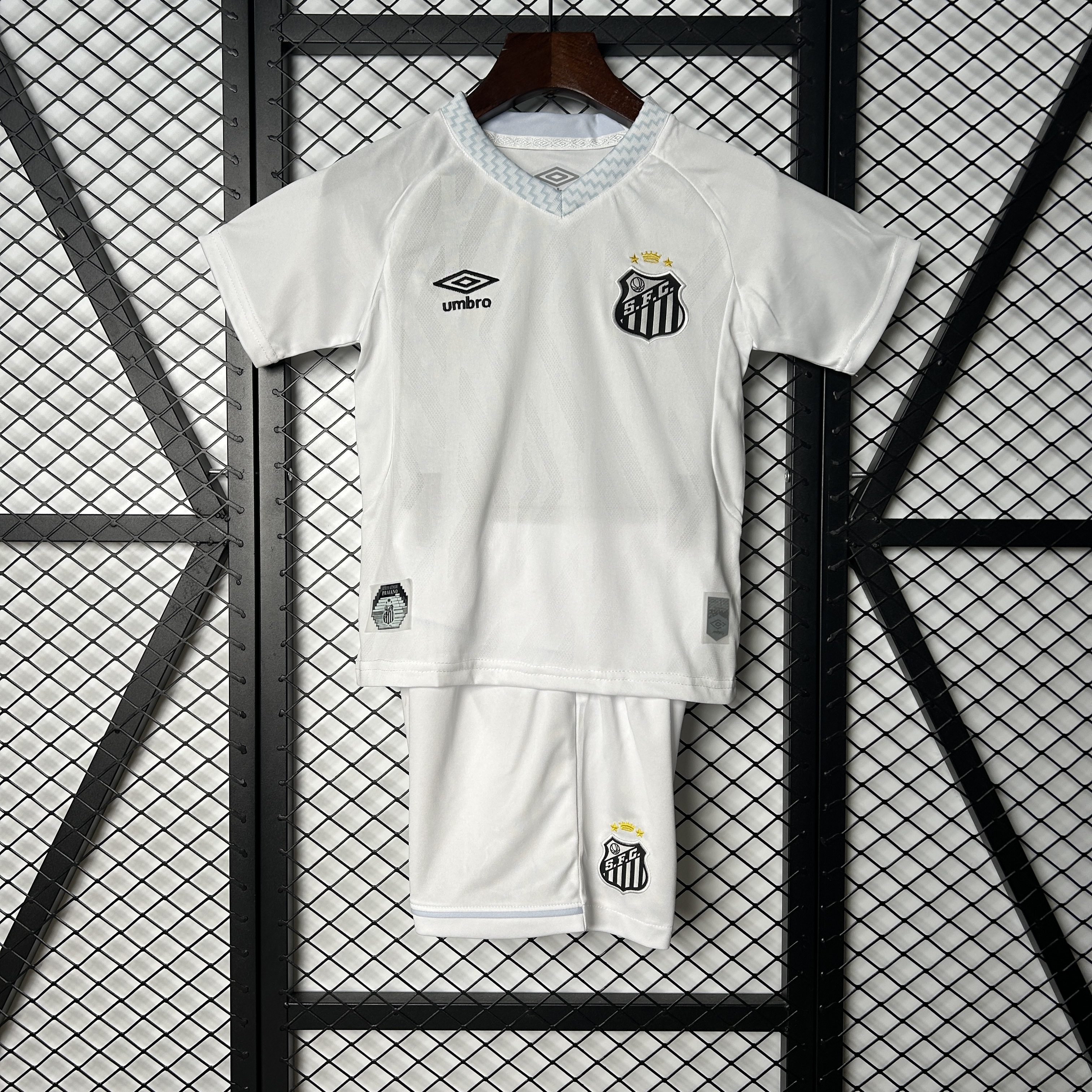 Santos FC Soccer Jersey Home Kids Kit Jersey+Shorts 2025 - Ujersey NHL