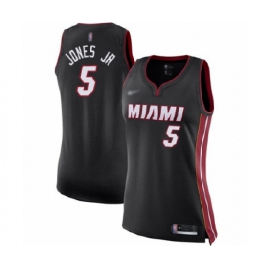 Women's Miami Heat #5 Derrick Jones Jr Swingman Black Basketball Jersey - Icon Edition