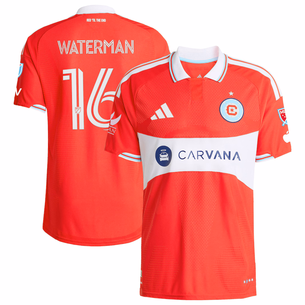 Men's Chicago Fire Joel Waterman adidas Red 2026 Forever Red On-Field Authentic Jersey