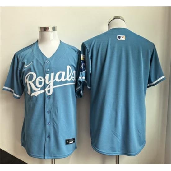 Men's Kansas City Royals Blank Light Blue Limited Stitched Baseball Jersey