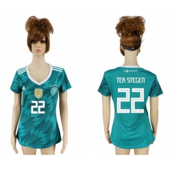 Women's Germany #22 Ter Stegen Away Soccer Country Jersey