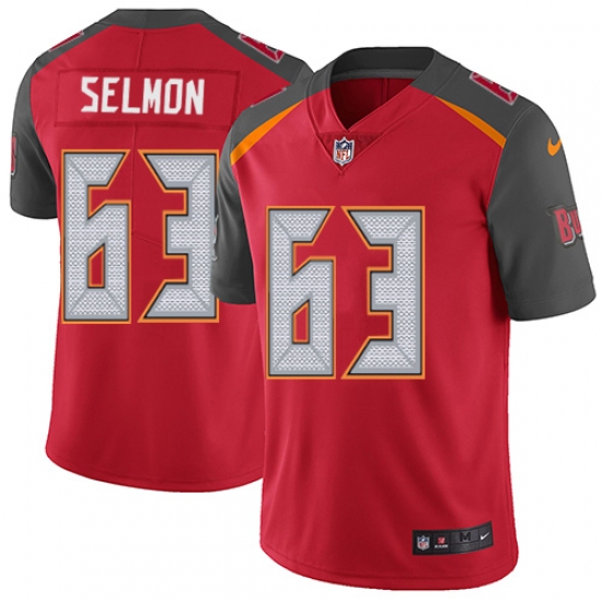 Men's Nike Tampa Bay Buccaneers #63 Lee Roy Selmon Red Team Color Vapor Untouchable Limited Player NFL Jersey