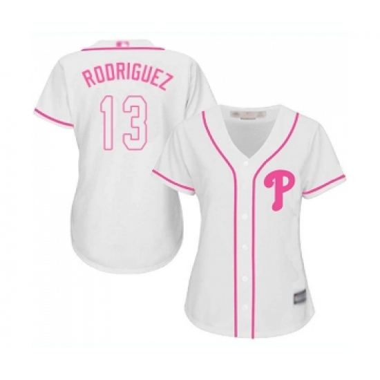 Women's Philadelphia Phillies #13 Sean Rodriguez Replica White Fashion Cool Base Baseball Jersey - Ujersey
