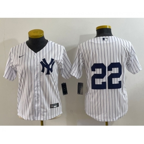 Women's New York Yankees #22 Jacoby Ellsbury White Stitched Cool Base Nike Jersey - Ujersey