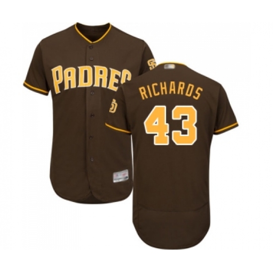 Men's San Diego Padres #43 Garrett Richards Brown Alternate Flex Base Authentic Collection Baseball Jersey - Ujersey