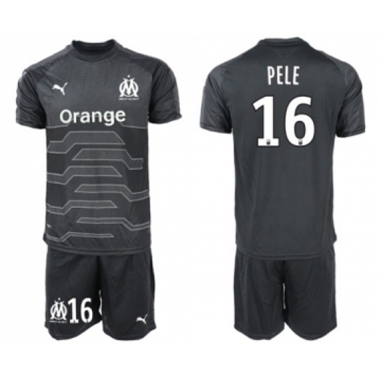 Marseille #16 Pele Black Goalkeeper Soccer Club Jersey