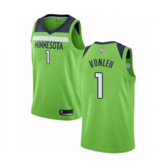 Men's Minnesota Timberwolves #1 Noah Vonleh Authentic Green Basketball Jersey Statement Edition - Ujersey