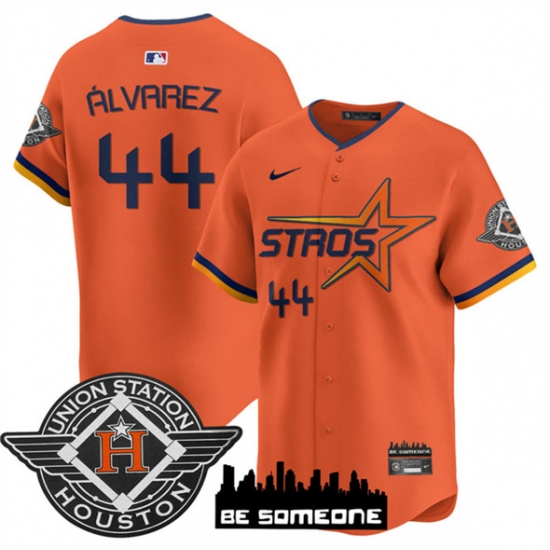 Men's Houston Astros #44 Yordan Alvarez Orange 2025 City Connect Limited Stitched Baseball Jersey