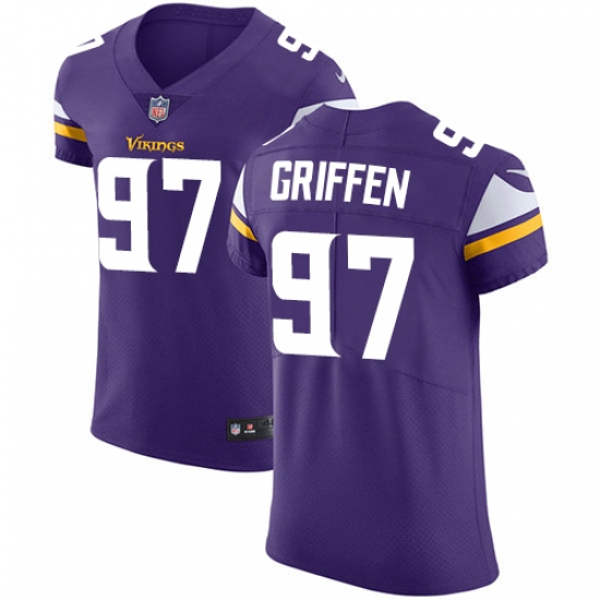 Men's Nike Minnesota Vikings #97 Everson Griffen Purple Team Color Vapor Untouchable Elite Player NFL Jersey