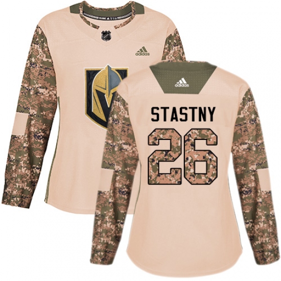 Women's Adidas Vegas Golden Knights #26 Paul Stastny Authentic Camo Veterans Day Practice NHL Jersey - Ujersey