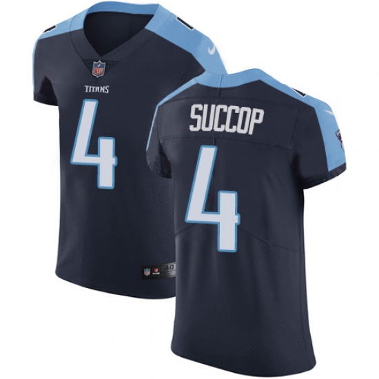 Men's Nike Tennessee Titans #4 Ryan Succop Navy Blue Alternate Vapor Untouchable Elite Player NFL Jersey - Ujersey
