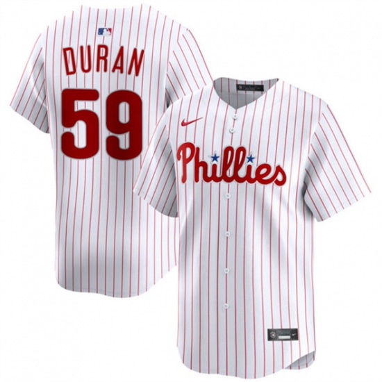 Men's Philadelphia Phillies #59 Jhoan Durán White Home Limited Stitched Jersey - Ujersey