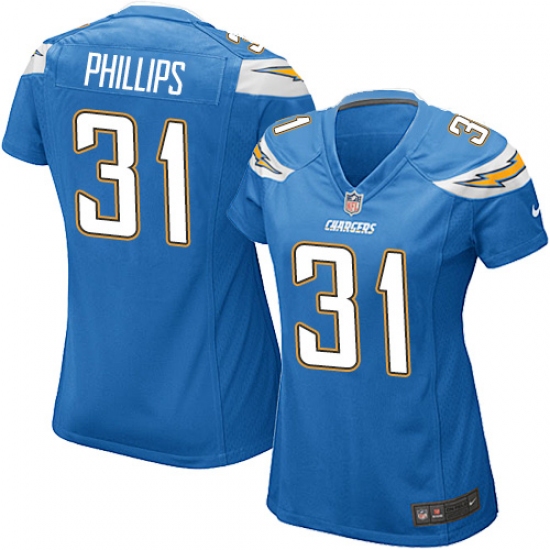 Women's Nike Los Angeles Chargers #31 Adrian Phillips Game Electric Blue Alternate NFL Jersey - Ujersey
