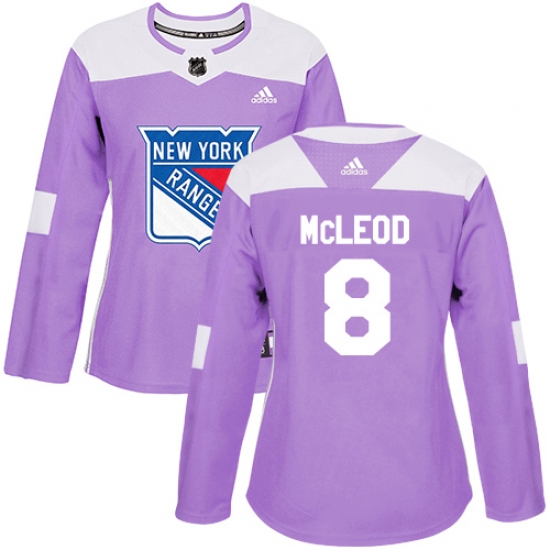 Women's Adidas New York Rangers #8 Cody McLeod Authentic Purple Fights Cancer Practice NHL Jersey - Ujersey