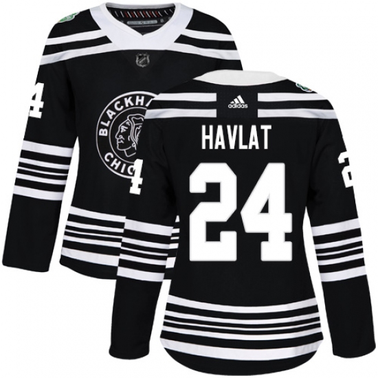 Women's Adidas Chicago Blackhawks #24 Martin Havlat Authentic Black 2019 Winter Classic NHL Jersey - Ujersey