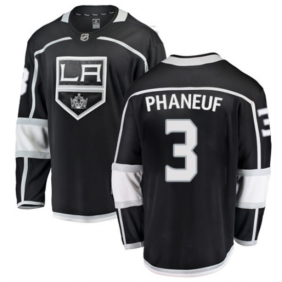 Men's Los Angeles Kings #3 Dion Phaneuf Authentic Black Home Fanatics Branded Breakaway NHL Jersey - Ujersey