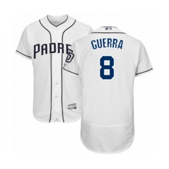 Men's San Diego Padres #8 Javy Guerra White Home Flex Base Authentic Collection Baseball Player Jersey - Ujersey