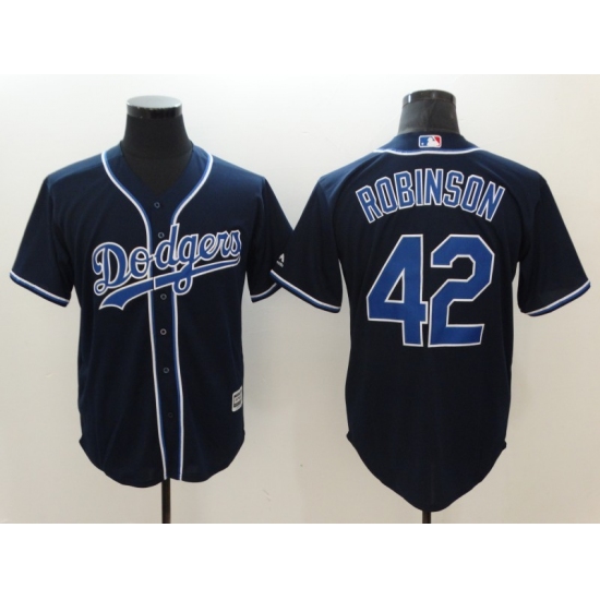 Men's Nike Los Angeles Dodgers #42 Jackie Robinson Navy Authentic Jersey - Ujersey