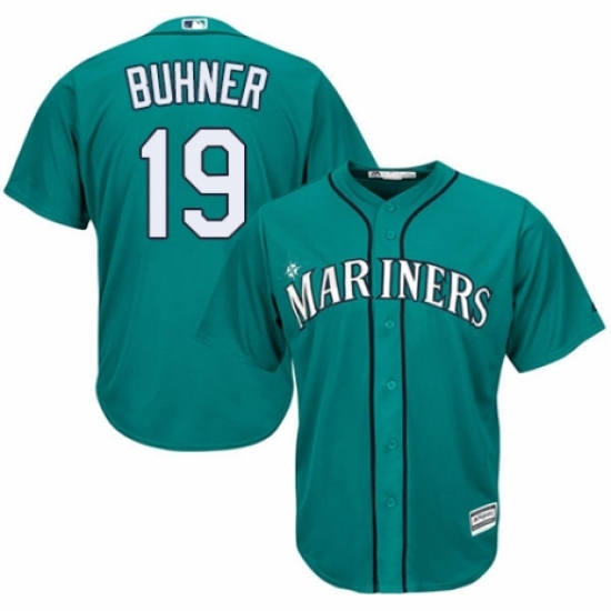 Youth Majestic Seattle Mariners #19 Jay Buhner Authentic Teal Green Alternate Cool Base MLB Jersey - Ujersey