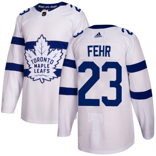 Youth Adidas Toronto Maple Leafs #23 Eric Fehr Authentic White 2018 Stadium Series NHL Jersey - Ujersey