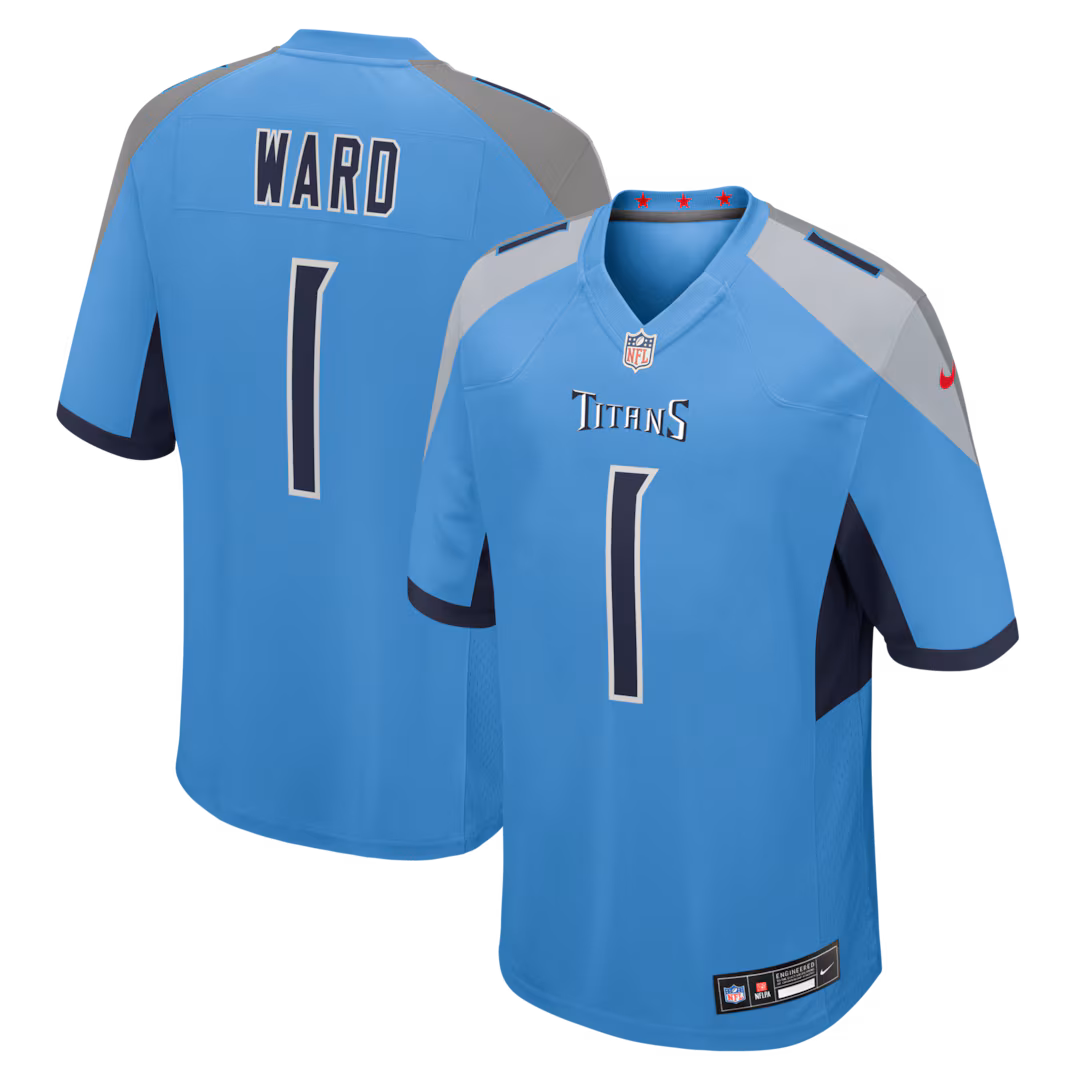 Men's Tennessee Titans Cameron Ward Nike Light Blue Team Game Jersey - Ujersey