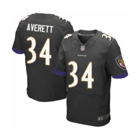 Men's Baltimore Ravens #34 Anthony Averett Elite Black Alternate Football Jersey - Ujersey