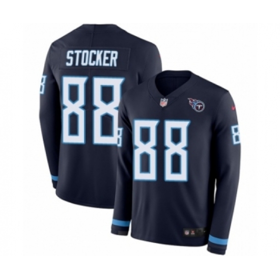 Youth Nike Tennessee Titans #88 Luke Stocker Limited Navy Blue Therma Long Sleeve NFL Jersey - Ujersey