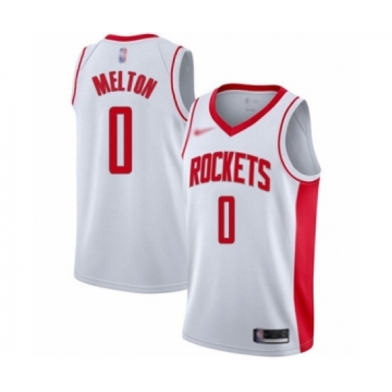 Men's Houston Rockets #0 De'Anthony Melton Authentic White Finished Basketball Jersey - Association Edition - Ujersey