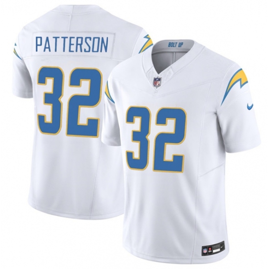 Men's Los Angeles Chargers #32 Jaret Patterson White 2025 F.U.S.E. Vapor Limited Football Stitched Jersey - Ujersey