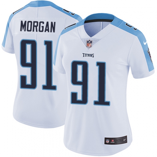 Women's Nike Tennessee Titans #91 Derrick Morgan White Vapor Untouchable Limited Player NFL Jersey - Ujersey