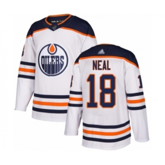 Men's Edmonton Oilers #18 James Neal Authentic White Away Hockey Jersey - Ujersey