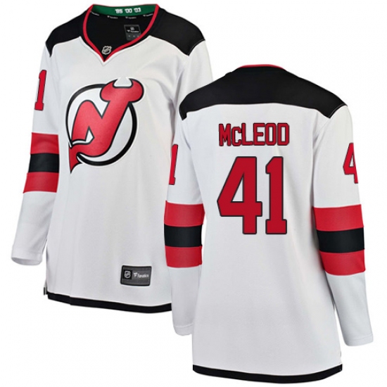Women's New Jersey Devils #41 Michael McLeod Fanatics Branded White Away Breakaway NHL Jersey - Ujersey